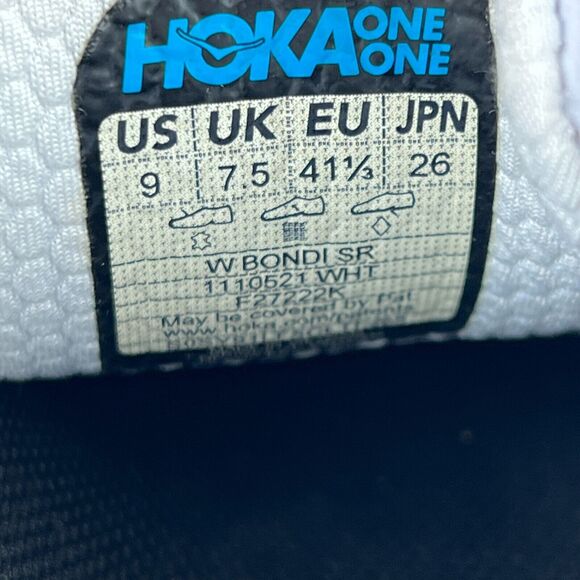 Hoka One One Bondi SR Womens Size 9 White Slip Resistant Sneakers Shoes 1110521 - Picture 8 of 8